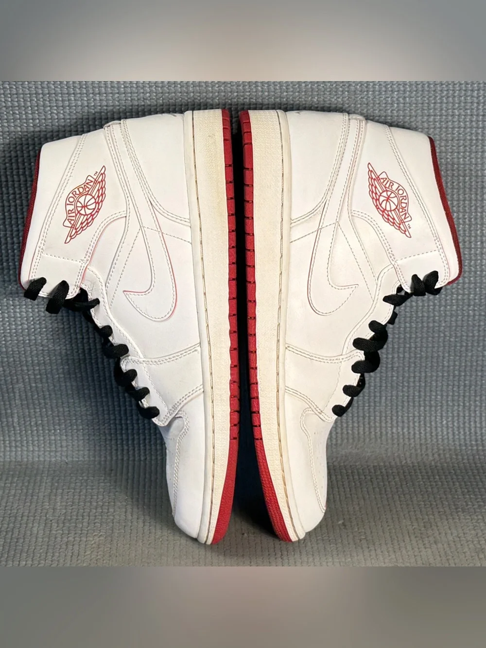 Nike Air Jordan 1 Retro Mid White Gym Red Black‎ Sneakers 554724-103 Men Size 10